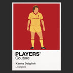 Kenny Dalglish Liverpool 3 Icon Frame — Pantone-style player illustration art card