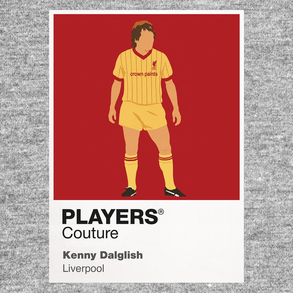 Kenny Dalglish Liverpool 3 Icon Frame — Pantone-style player illustration art card