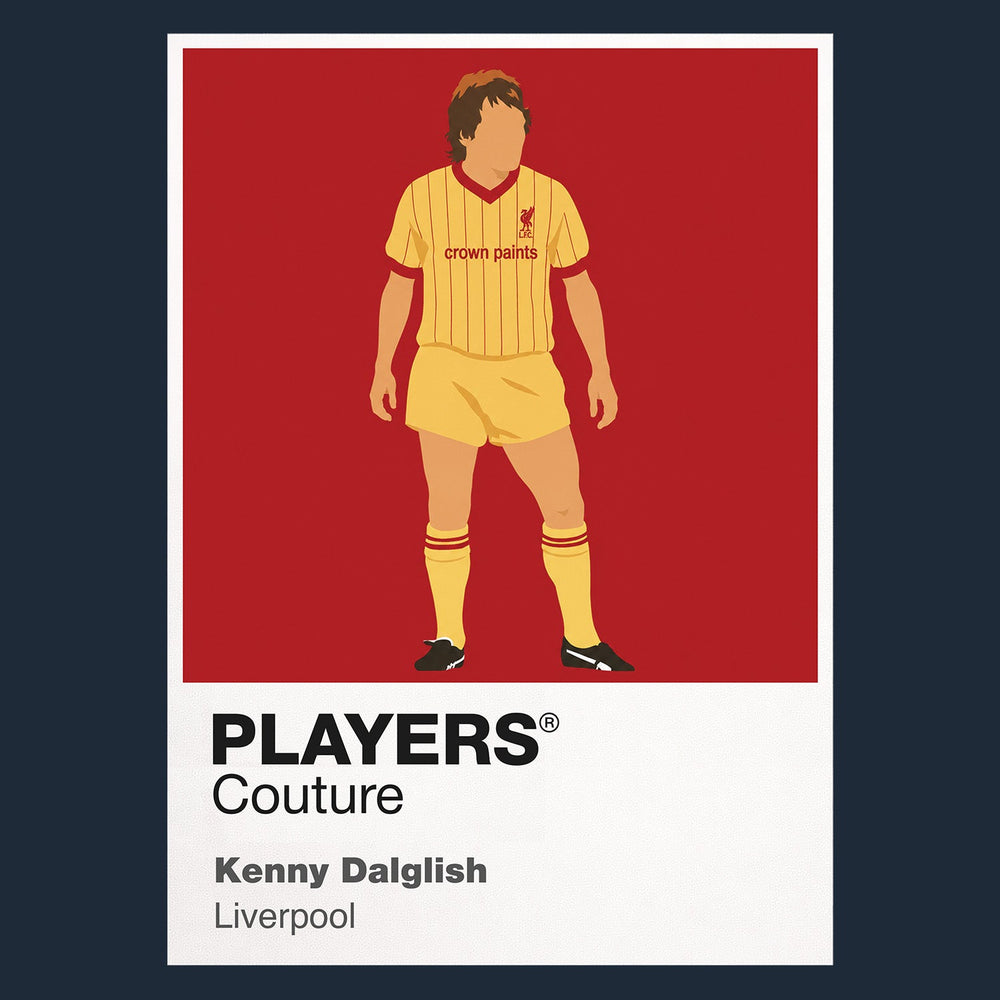 Kenny Dalglish Liverpool 3 Icon Frame — Pantone-style player illustration art card
