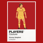 Kenny Dalglish Liverpool 3 Icon Frame — Pantone-style player illustration art card