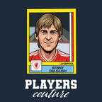 Kenny Dalglish Liverpool Sticker Men's T-Shirt – navy close-up detail shot of the Kenny Dalglish Liverpool Players Couture