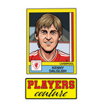 Kenny Dalglish Liverpool Sticker Men's T-Shirt – close-up detail shot of the Kenny Dalglish Liverpool Players Couture logo