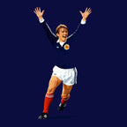 Kenny Dalglish Icon hoodie – navy men's hoodie with white Kenny Dalglish Icon letters and Players Couture logo on the chest
