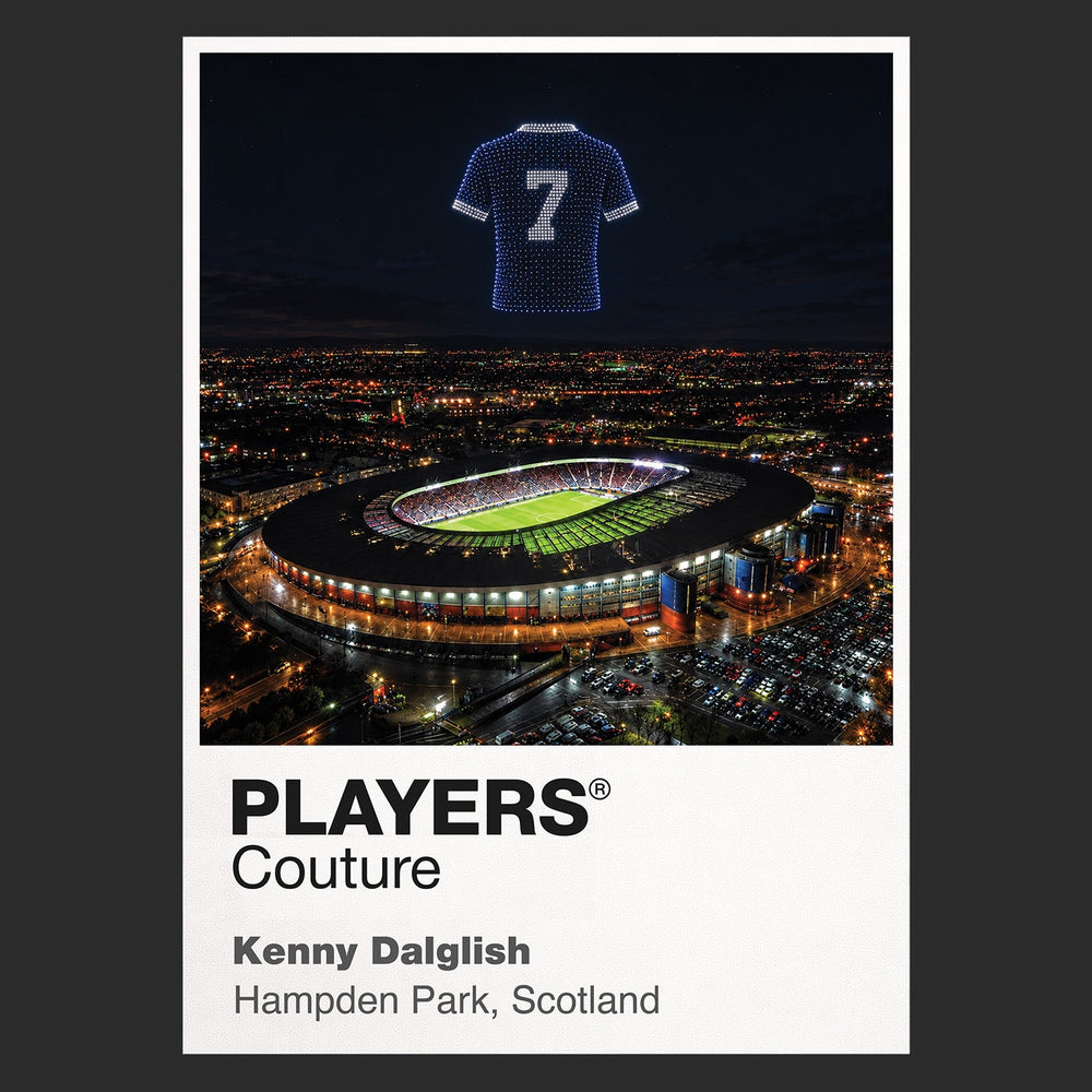 Kenny Dalglish Scotland number 7 Icons in Lights Frame artwork in black