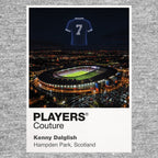 Kenny Dalglish Scotland number 7 Icons in Lights Frame artwork in grey