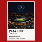 Kenny Dalglish Scotland number 7 Icons in Lights Frame artwork in red