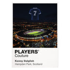Kenny Dalglish Scotland number 7 Icons in Lights Frame artwork in white