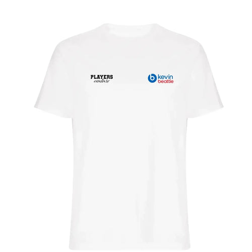 Kevin Beattie t-shirt – white men's t-shirt featuring the Kevin Beattie Players Couture logo