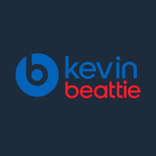 Kevin Beattie Logo Men's Hoodie – navy close-up detail shot of the Kevin Beattie Players Couture logo design