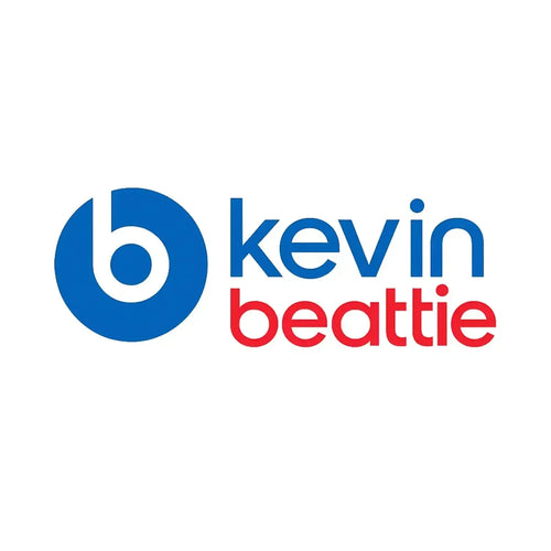 Kevin Beattie Logo Men's Hoodie – white close-up detail shot of the Kevin Beattie Players Couture logo design