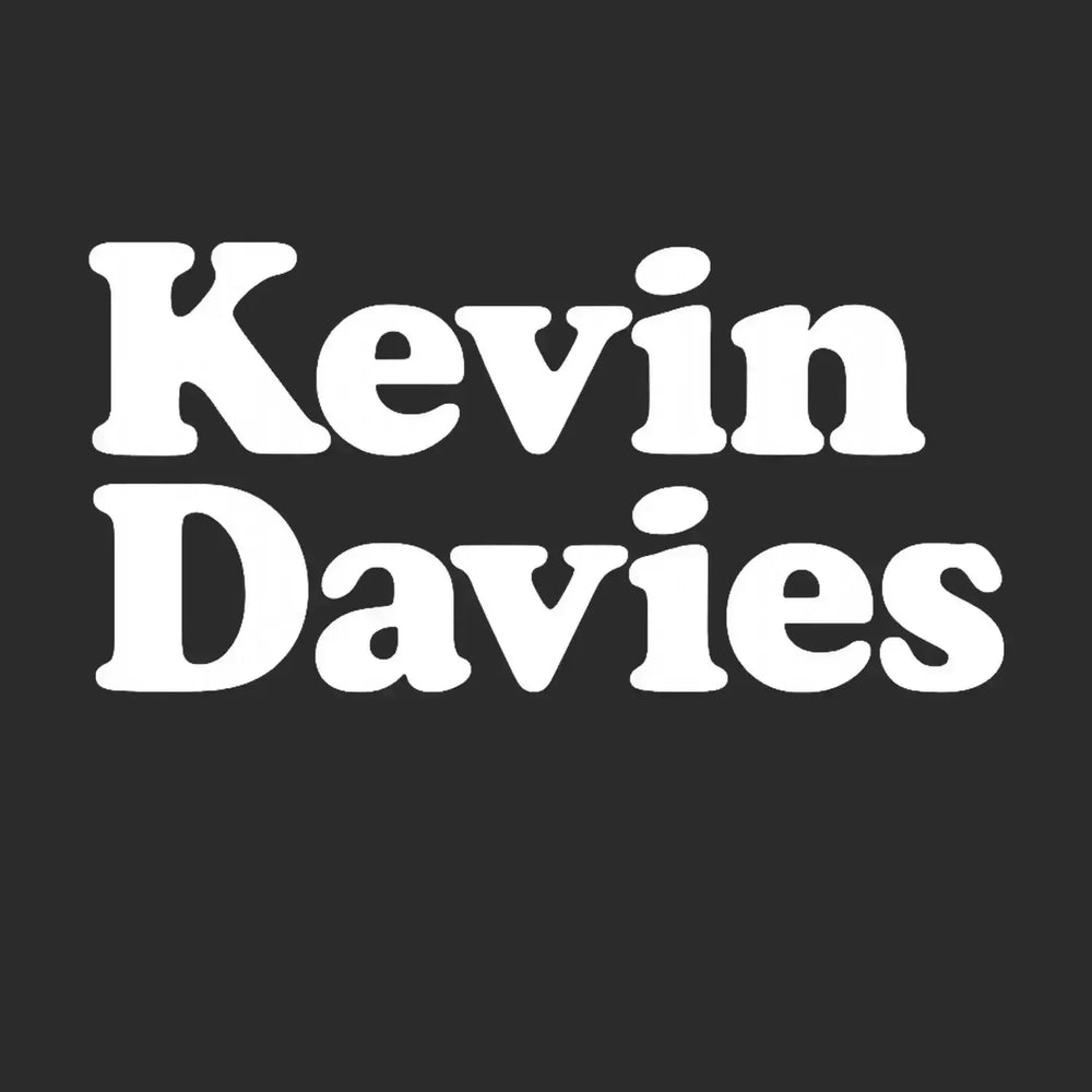 Kevin Davies Logo Men's Hoodie – black close-up detail shot of the Kevin Davies Players Couture logo design
