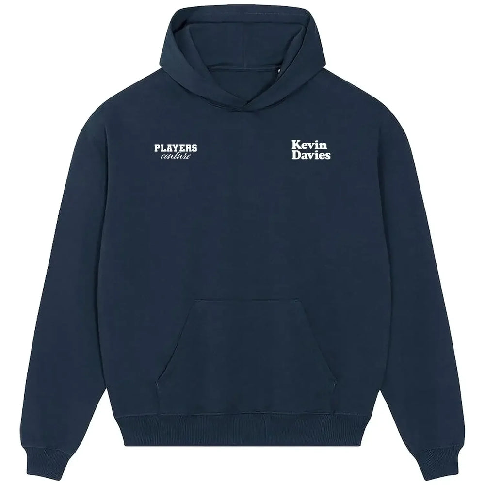 Kevin Davies hoodie – navy men's hoodie featuring the Kevin Davies Players Couture logo