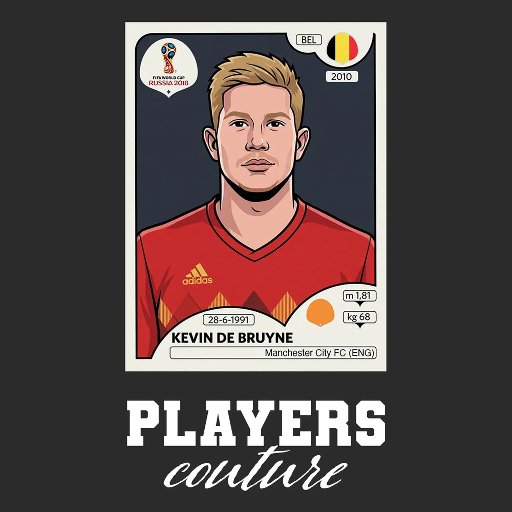 Kevin De Bruyne World Cup Sticker Kids T-Shirt – kevin de bruyne black Players Couture design