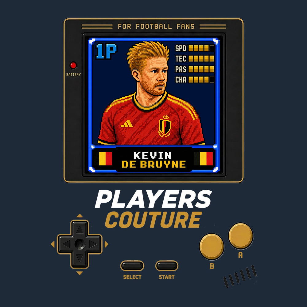 Kevin De Bruyne 1P 8-Bit t-shirt retro gaming design by Players Couture
