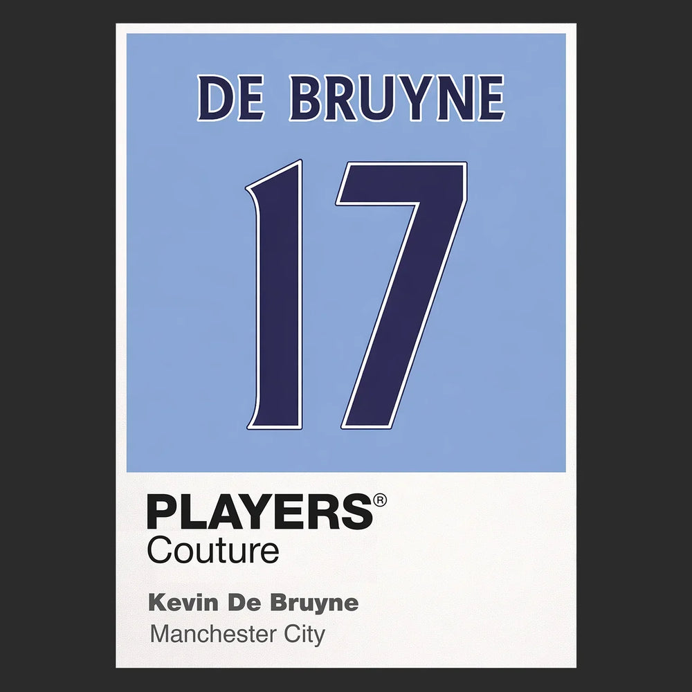 Kevin De Bruyne 17 Football Shirt Frame Men's Hoodie – black close-up detail shot of the Kevin De Bruyne 17 Football Players