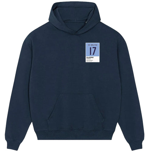 Kevin De Bruyne 17 Football hoodie – navy men's hoodie featuring the Kevin De Bruyne 17 Football Players Couture logo