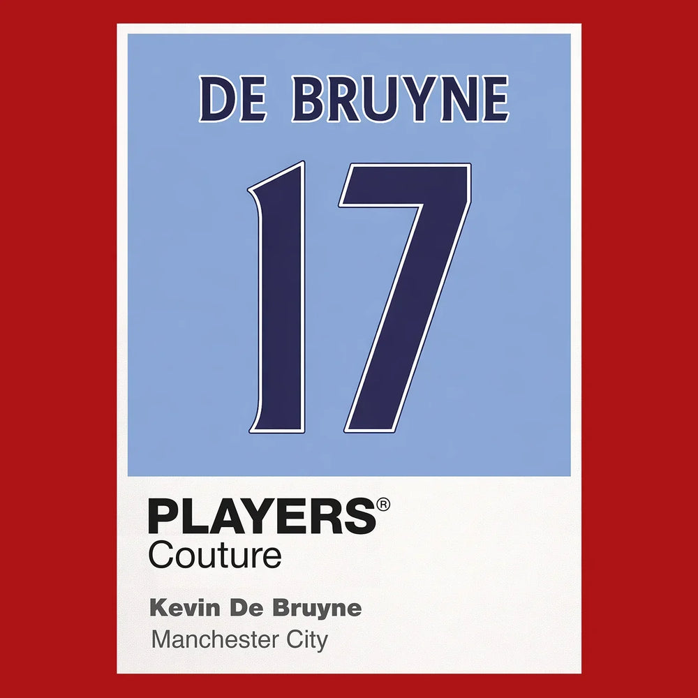 Kevin De Bruyne 17 Football Shirt Frame Men's Hoodie – red close-up detail shot of the Kevin De Bruyne 17 Football Players
