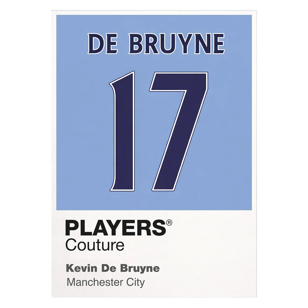Kevin De Bruyne 17 Football Shirt Frame Men's Hoodie – white close-up detail shot of the Kevin De Bruyne 17 Football Players