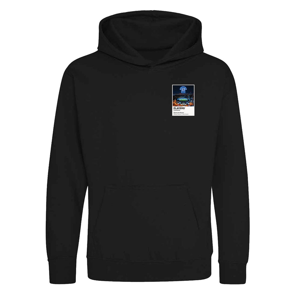 Kevin De Bruyne Manchester City Icons in Lights Frame Kids Hoodie in Black