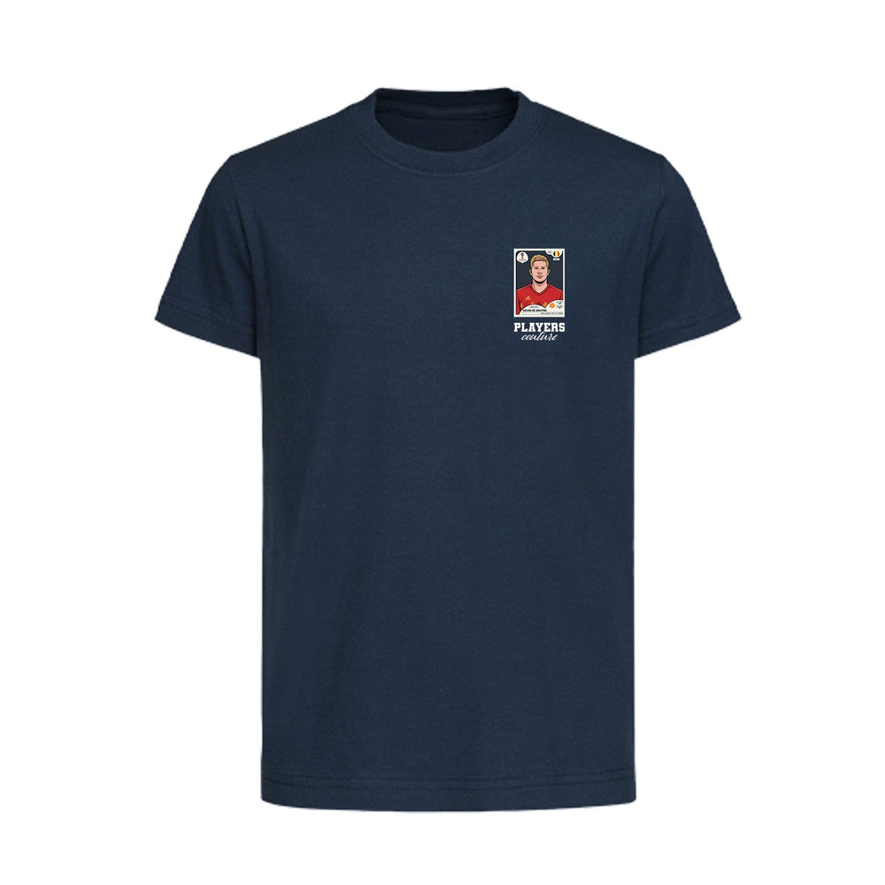 Kevin De Bruyne World Cup Sticker Kids T-Shirt – kevin de bruyne sticker kids navy tshirt Players Couture design