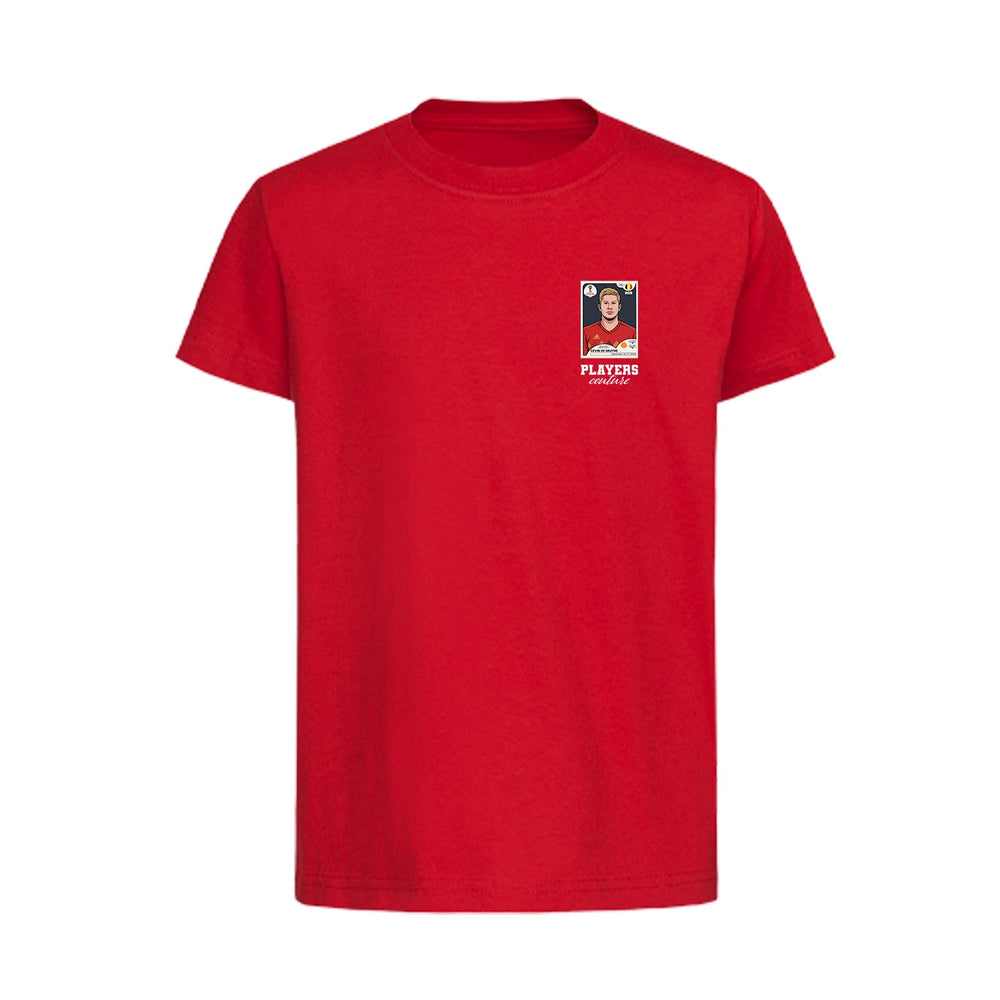 Kevin De Bruyne World Cup Sticker Kids T-Shirt – kevin de bruyne sticker kids red tshirt Players Couture design