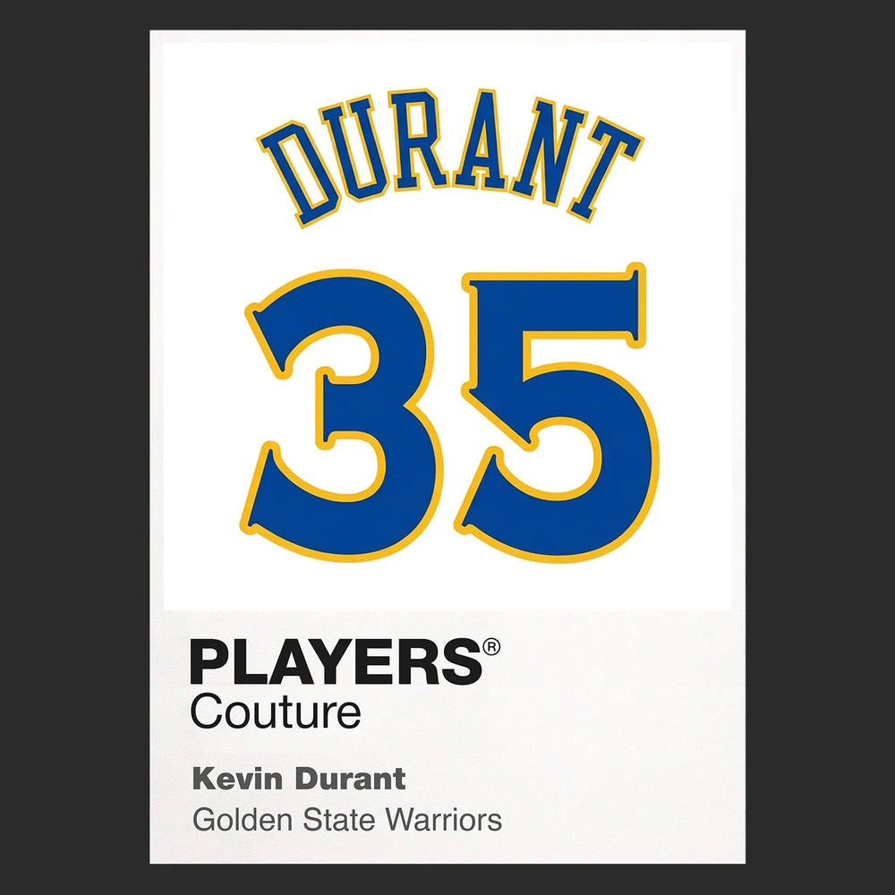 Kevin Durant 35 Jersey Frame Men's T-Shirt – black close-up detail shot of the Kevin Durant 35 Players Couture logo design