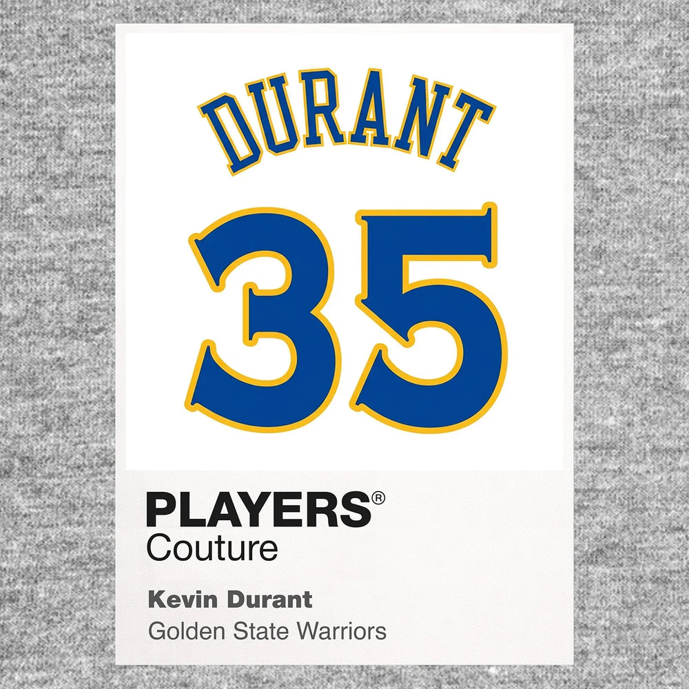 Kevin Durant 35 Jersey Frame Men's T-Shirt – grey close-up detail shot of the Kevin Durant 35 Players Couture logo design