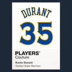 Kevin Durant 35 Jersey Frame Men's T-Shirt – navy close-up detail shot of the Kevin Durant 35 Players Couture logo design