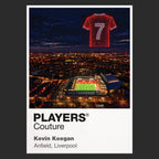 Kevin Keegan Liverpool number 7 Icons in Lights Frame artwork in black