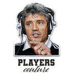 Kevin Keegan Love It Badge Men's Hoodie – white close-up detail shot of the Kevin Keegan Love It Players Couture logo design