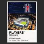 Kevin Keegan Newcastle United number 7 Icons in Lights Frame artwork in black