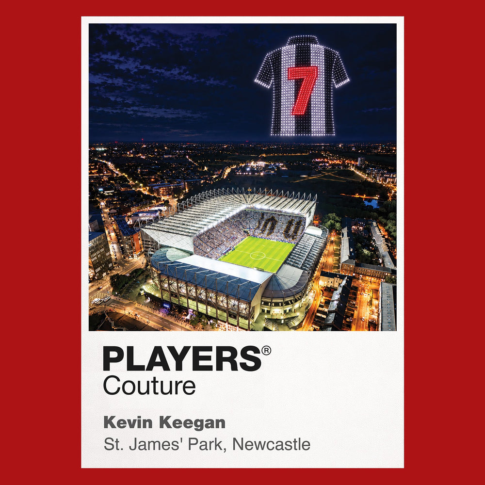 Kevin Keegan Newcastle United number 7 Icons in Lights Frame artwork in red