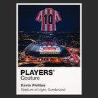 Kevin Phillips Sunderland number 10 Icons in Lights Frame artwork in black