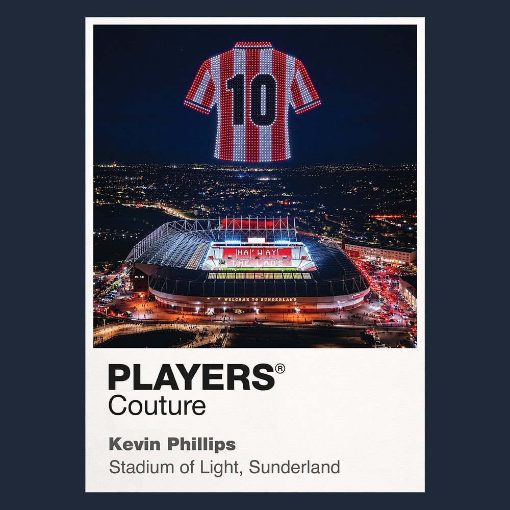 Kevin Phillips Sunderland number 10 Icons in Lights Frame artwork in navy