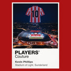 Kevin Phillips Sunderland number 10 Icons in Lights Frame artwork in red
