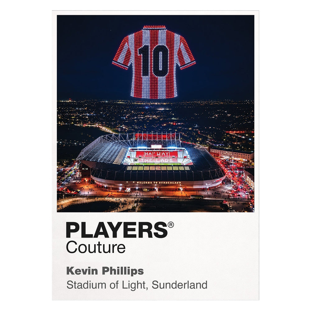 Kevin Phillips Sunderland number 10 Icons in Lights Frame artwork in white