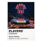 Kevin Phillips Sunderland number 10 Icons in Lights Frame artwork in white