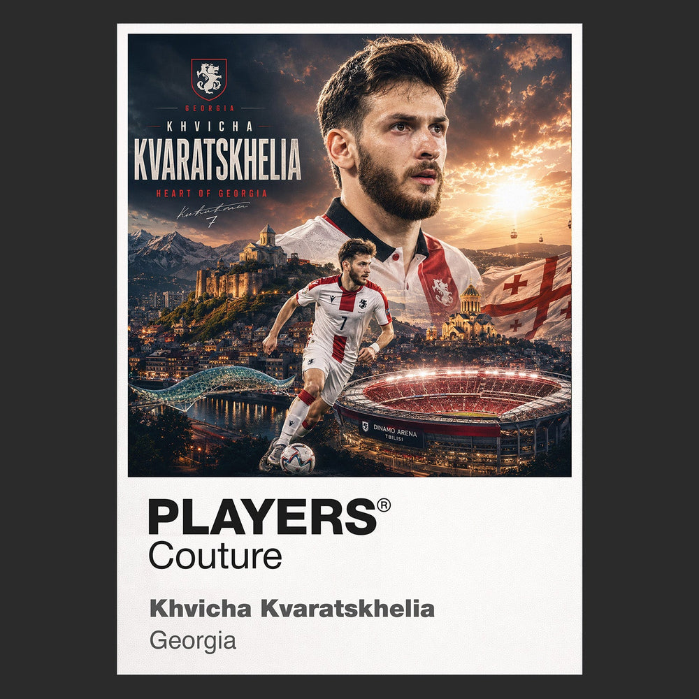 Khvicha Kvaratskhelia Georgia Atlas Frame artwork by Players Couture
