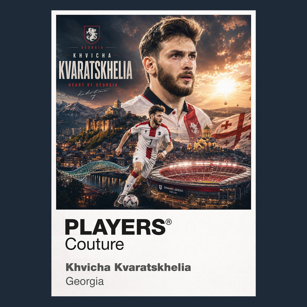 Khvicha Kvaratskhelia Georgia Atlas Frame artwork by Players Couture