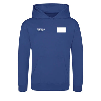 Custom Upload Your Own Logo Kids Sports Hoodie – close-up detail shot of the Custom Upload Your Own Players Couture logo