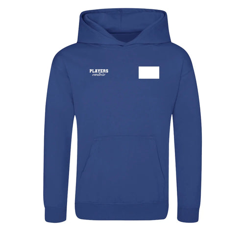 Custom Upload Your Own Logo Kids Sports Hoodie – close-up detail shot of the Custom Upload Your Own Players Couture logo