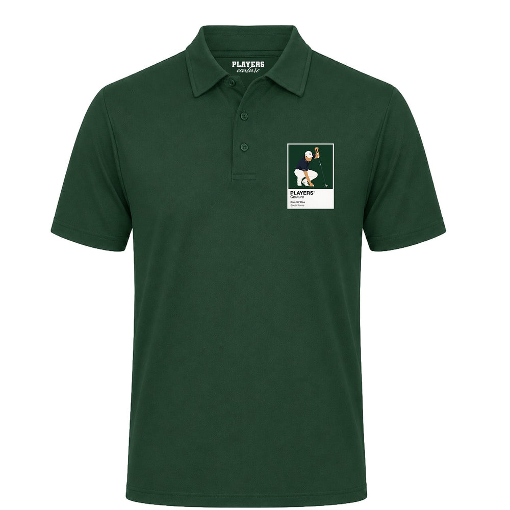 Kim Si Woo Golf Icon Frame Men's Polo Shirt - Bottle Green
