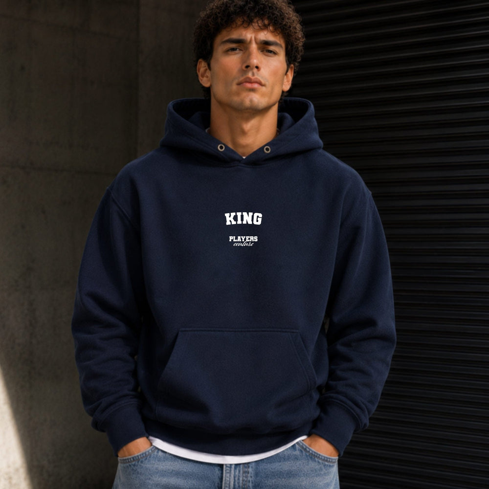 King name-print hoodie - black