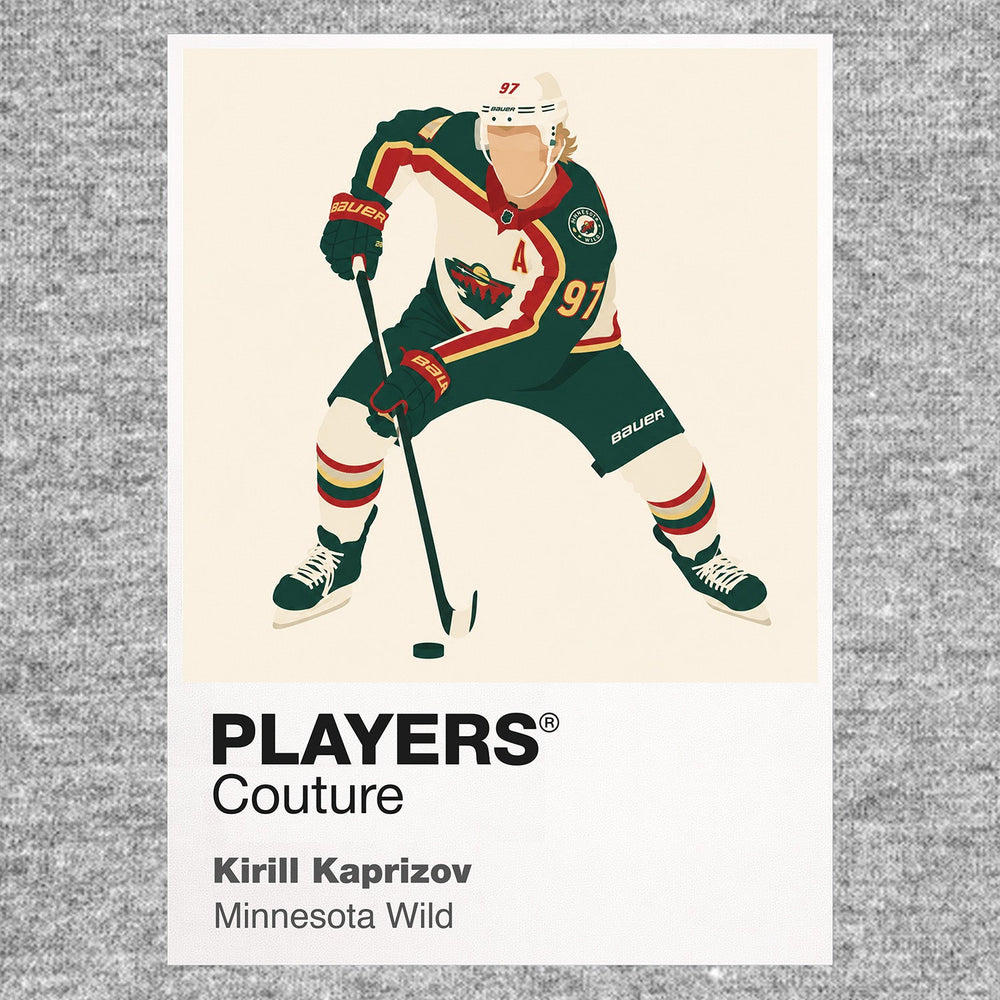 Kirill Kaprizov Wild Ice Hockey Icon Frame Men's T-Shirt – image 7
