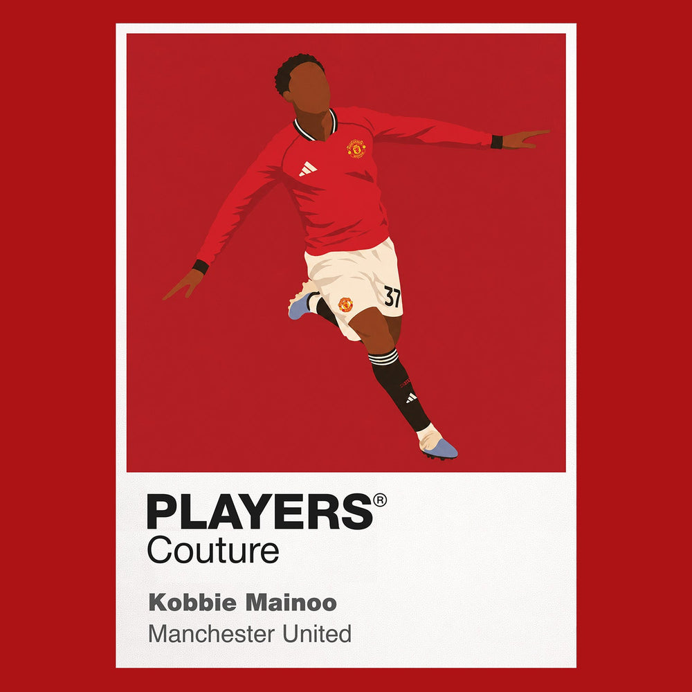 Kobbie Mainoo Manchester United Icon Frame Kids Hoodie — Red Artwork