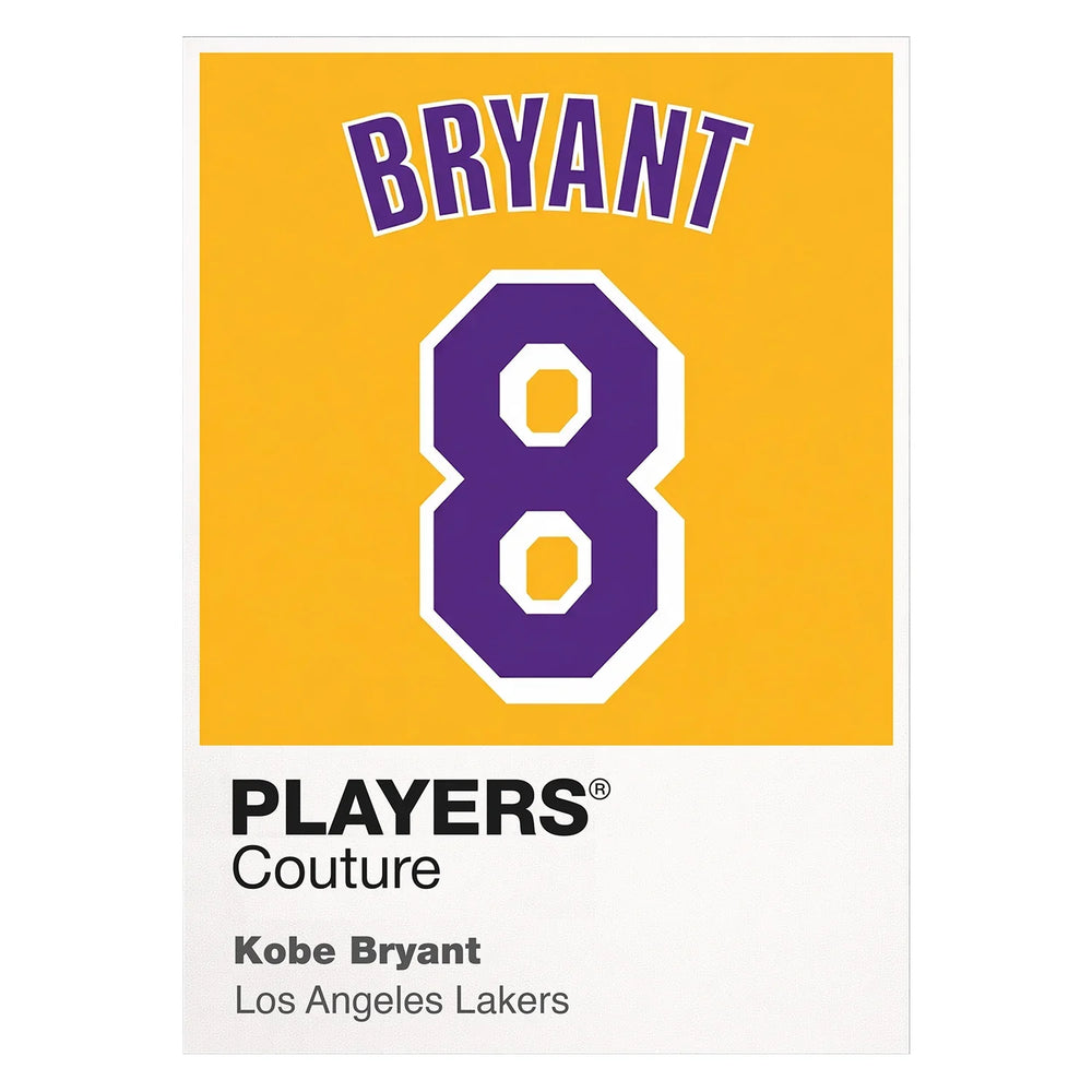 Kobe Bryant 8 Jersey Frame Men's T-Shirt – white close-up detail shot of the Kobe Bryant Players Couture logo design