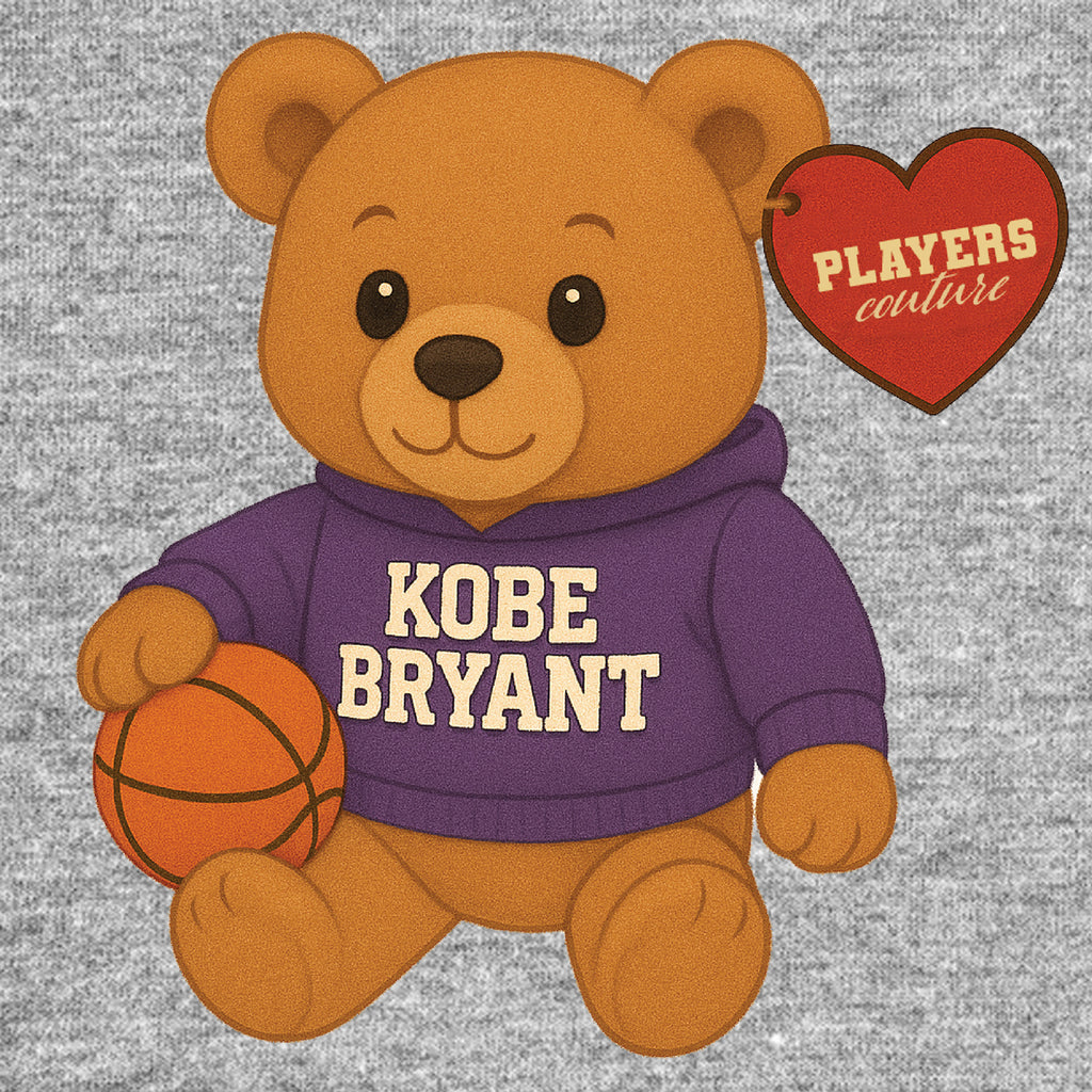 Kobe Bryant Bear Logo Players Couture Men's Casual Hoodie Gray