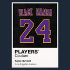 Kobe Bryant 24 Black Mamba Jersey Frame Men's T-Shirt – black close-up detail shot of the Kobe Bryant 24 Black Mamba Players