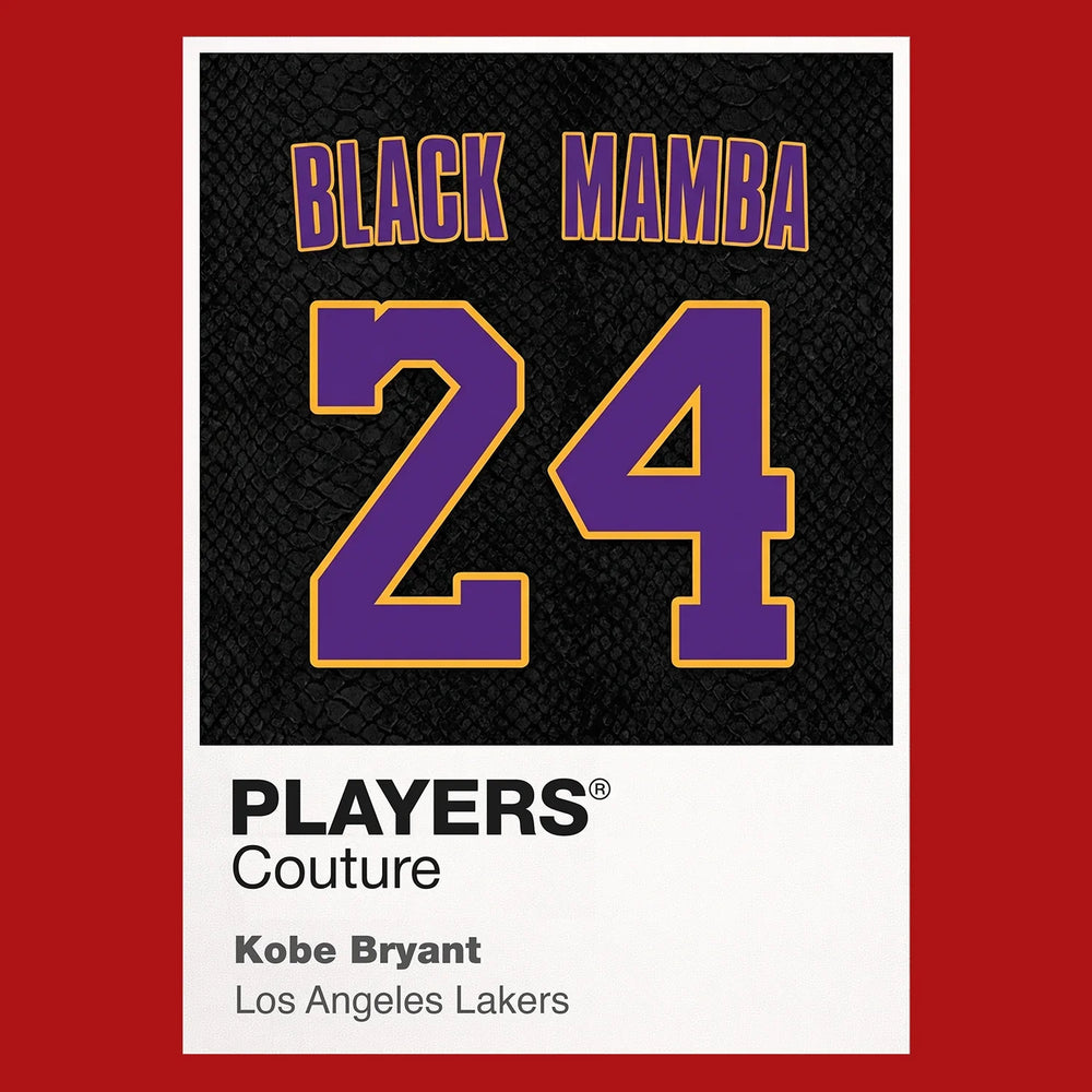 Kobe Bryant 24 Black Mamba Jersey Frame Men's T-Shirt – black close-up detail shot of the Kobe Bryant 24 Black Mamba Players