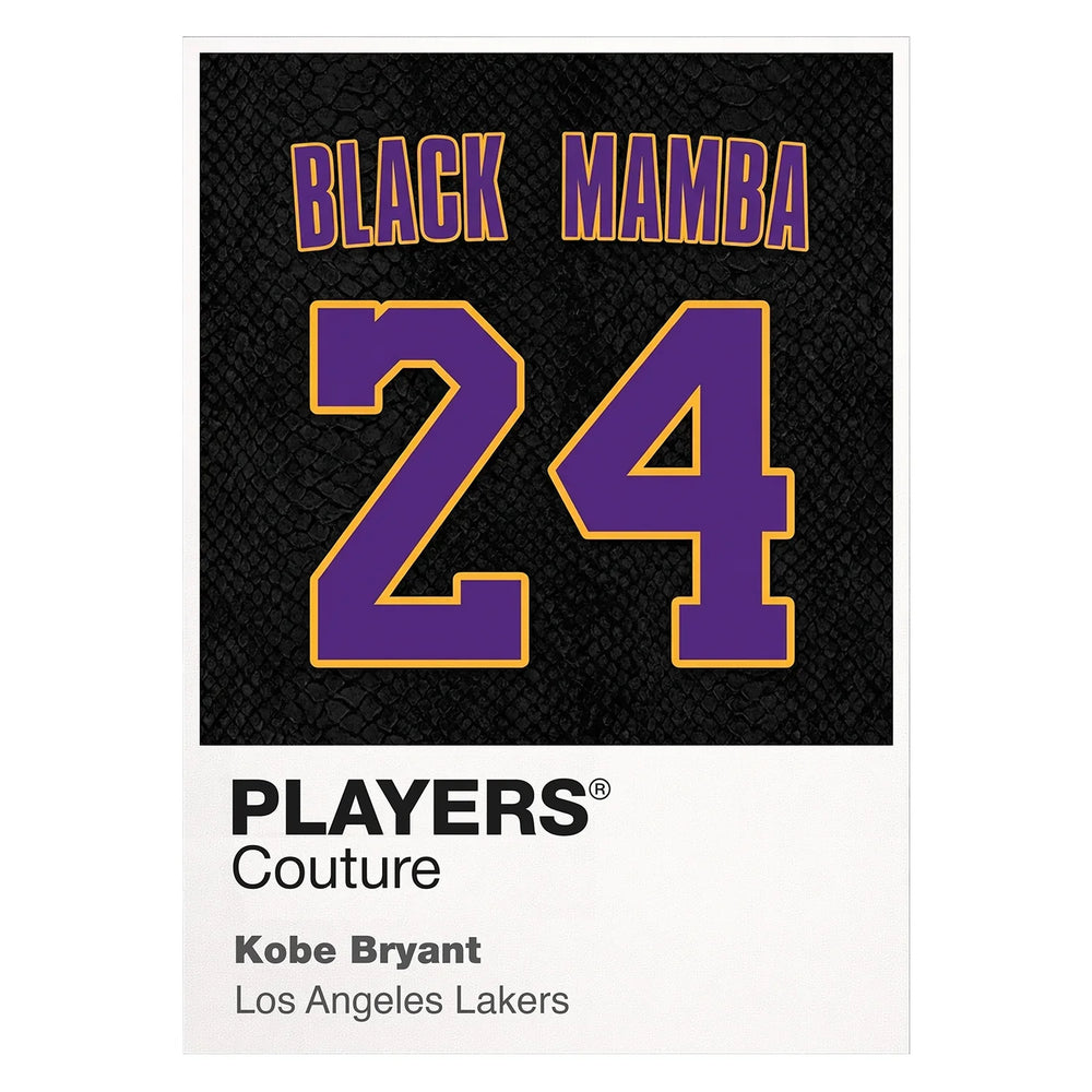 Kobe Bryant 24 Black Mamba Jersey Frame Men's T-Shirt – black close-up detail shot of the Kobe Bryant Players Couture logo
